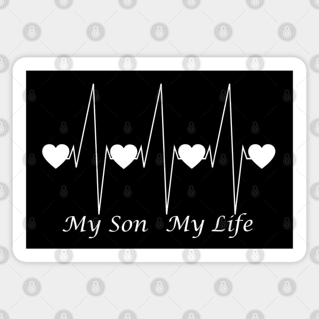 I Love My Son My Life Heartbeat Sticker by Mindseye222